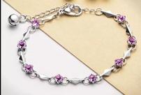 Silver Amethyst Bracelet/Anklet 202//136