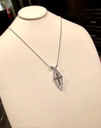 White Gold Christian Fish Pendant w/ Chain 202//255