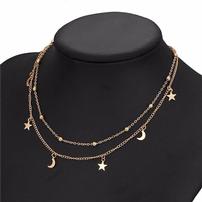 Double Strand Crystal Star Necklace 202//202