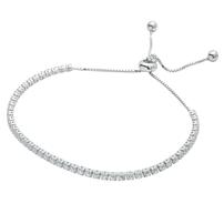 White Gold and Sterling Silver Adjustable Tennis Bracelet 202//202