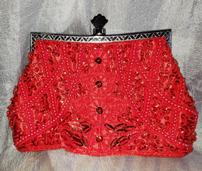 Red Beaded Evening Bag/Clutch 202//171