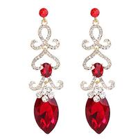 Red Crystal Dangle Earrings 202//202