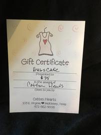 Cotton Hearts Gift Certificate 202//269