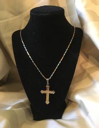 Silver and Gold Cross Necklace 202//260