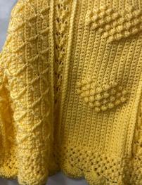 Yellow Crocheted Baby Blanket 202//263