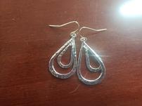 Silver Hammered Double Loop Earrings 202//151