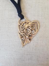 Handpicked From Florence, Italy Twisted Bronze Heart Necklace 202//269