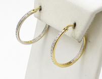 Gold and Silver Diamond Loop Earrings 202//156