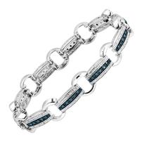Blue and White Diamond Link Bracelet 202//202