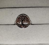 Sterling Silver Rose Gold Tree of Life Ring 202//185
