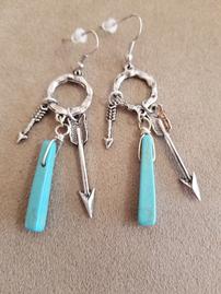 Turquoise And Silver Earrings 202//269