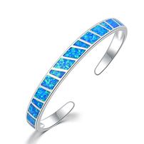 Sterling Silver Blue Fire Opal Cuff 202//202