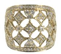 18K Yellow Gold Art Deco Ring With 1.22 Carats of Diamonds 202//179