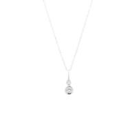 14K White Gold Necklace With Brilliant Center Stones, 0.17 Carats of Diamonds 202//178