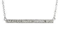 14K White Gold Bar Necklace with 0.11 Carats of Diamonds 202//101