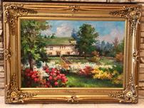 SPRING SCENE FRAMED OIL PAINTING PRINT ON CANVAS