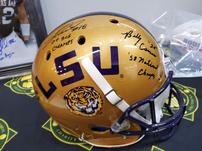 LSU National champs helmet autographed Billy Cannon, Jacob Hester, and Justin Vincent. 202//151