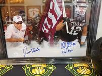 Texas A+M picture with Jimbo fisher and 12th man Cullen Gillaspie autographed by Both 202//151