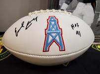 Autographed oilers football by Earl Campbell 202//151