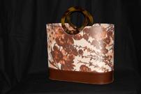 Silk Leather Handbag Tote 202//135
