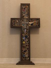 Cross Adorned with Stones and Charms 202//269