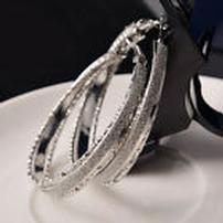 Crystal and Silver Hoop Earrings 202//202