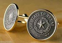 Gold and Pewter Seal of Texas Cufflinks 202//139