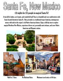 Santa Fe, NM for 4 People for 4 Nights 202//261