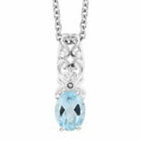 Sterling Silver Sky Blue Topaz Necklace 202//202