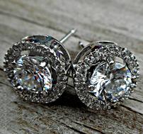 Sterling Silver Round Cut Halo Jacket Lab Created Diamond Earrings 202//189