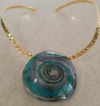Murano Glass Pendant with Gold Finish Collar 202//215