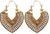 Gold Finish Bohemia Earrings with Black Accents 202//139