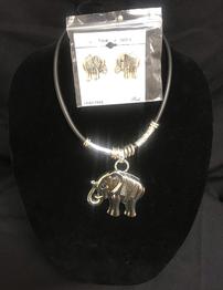 Elephant Pendant Necklace with Matching Earings 202//262
