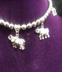 Marching Elephant Silver Necklace 202//235