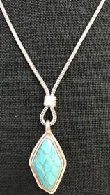 Turquoise and Silver Pendant on Heavy Silver Chain 158//280