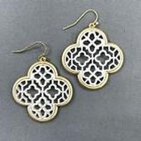 Silver and Gold Finish Filigree Quatrefoil Earrings 202//202