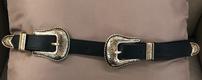 Handpicked from Florence Italy Ladies Belt with Double Gold Buckle 202//80