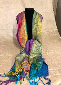 Handpicked from Florence Italy, Multicolor Silk Scarf 201//280