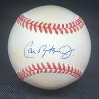 Cal Ripke Jr Signed Baseball In Display Case 202//201