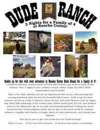 Texas Dude Ranch for a Family of 4 for 3 Nights 202//261
