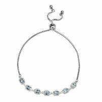 Silver Sky Blue Topaz Bolo Bracelet 202//202