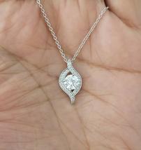 14k White Gold and Sterling Silver 1 Carat Solitaire Lab Created Diamond Necklace 202//214