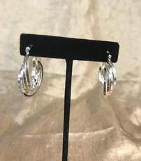 Sterling Silver Three Band Earrings 202//231