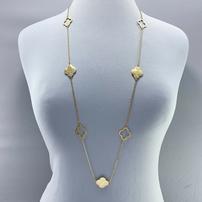 Gold Finish Quatrefoil Necklace 202//202