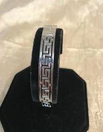 Stainless Steel Women's Greek Pattern Hinged Bracelet 202//257