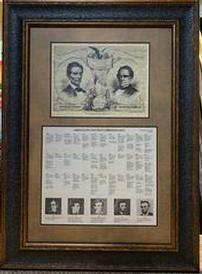 Abraham Lincoln Chronology Designer Framed Memorbilia 202//274