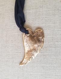 Handpicked from Florence Italy Feathered Heart Necklace 202//262