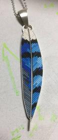 Blue Jay Feather Pendant 116//280