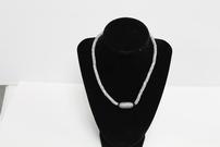 Tricia Ryan Studio - Grey and White Necklace with Jeweled Pendant 202//135