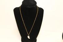 Mother of Pearl Pave Diamond Shark Tooth Necklace designed by JL Parish 202//135
